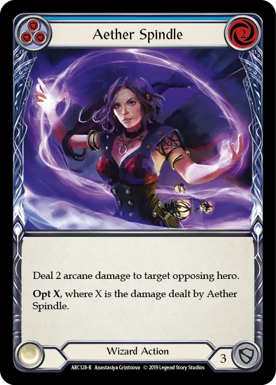 Aether Spindle (Blue) [Arc128-R] 1St Edition Rainbow Foil 1