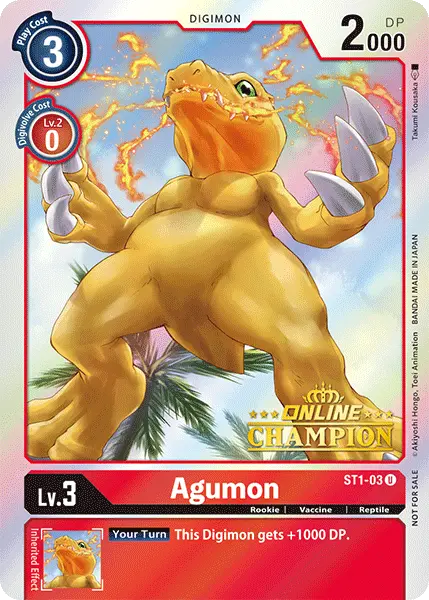 Agumon [St1-03] (Online Champion) [Starter Deck: Gaia Red Promos] 1