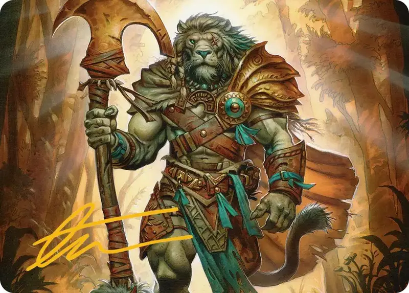 Ajani, Outland Chaperone Art Card (Gold-Stamped Signature) [Lorwyn Eclipsed Art Series] 1