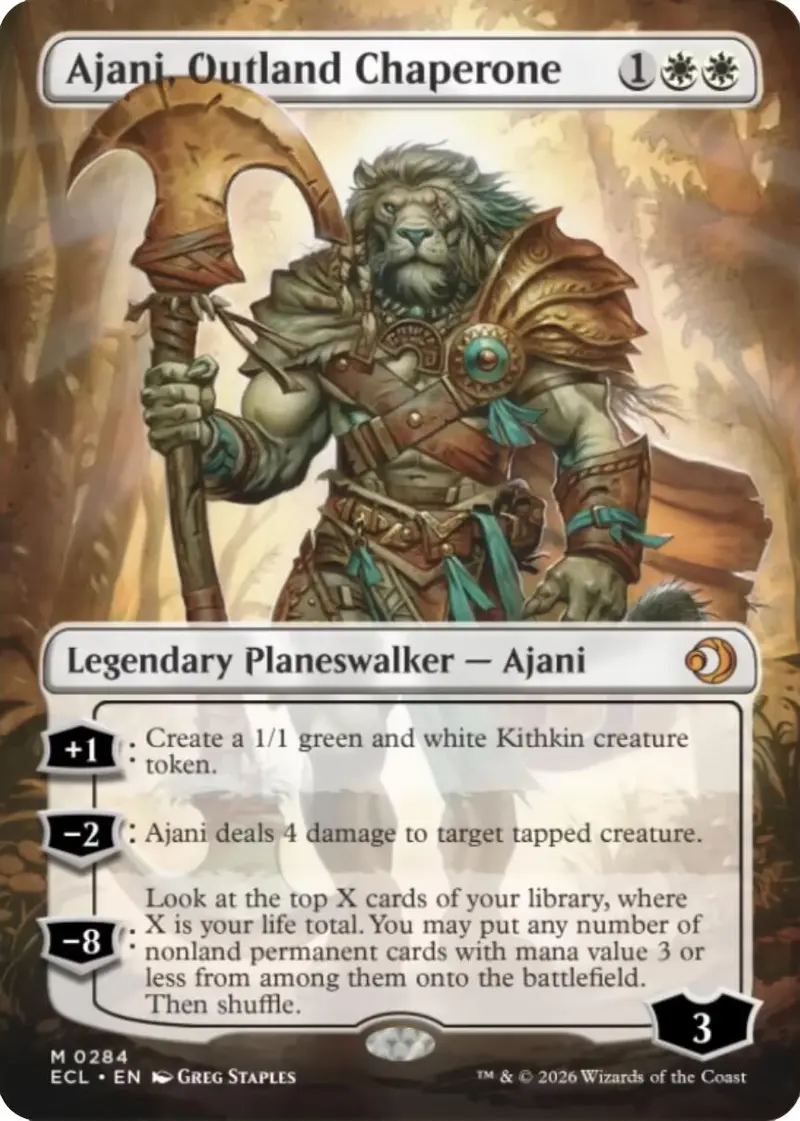 Ajani, Outland Chaperone (Borderless) [Lorwyn Eclipsed] 1