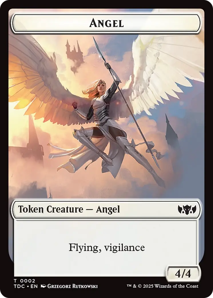 Angel // Spirit Double-Sided Token [Tarkir: Dragonstorm Commander Tokens] 1