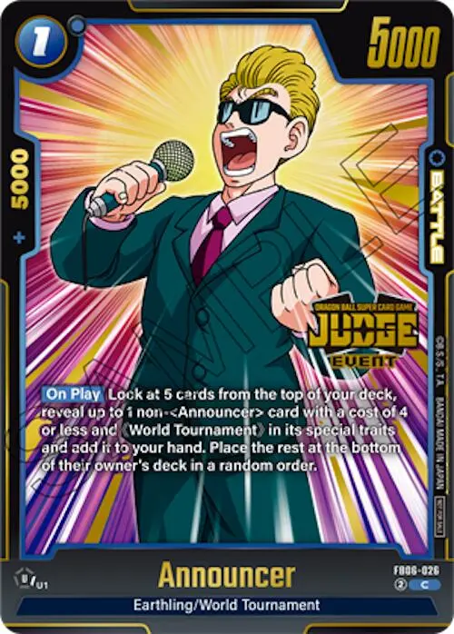 Announcer (Judge Pack 04 - Event) [Fusion World Tournament Cards] 1