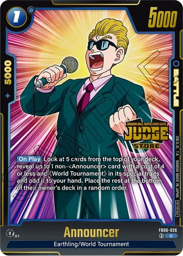 Announcer (Judge Pack 04 - Store Judge) [Fusion World Tournament Cards] 1