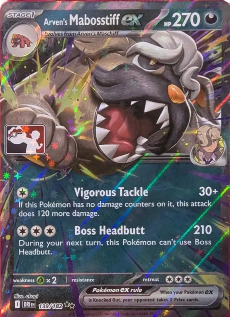 Arven's Mabosstiff Ex (139/182) [Prize Pack Series Eight] 1