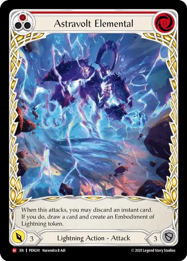 Astravolt Elemental (Red) (Extended Art) [Pen241] (Compendium Of Rathe)  Rainbow Foil 1