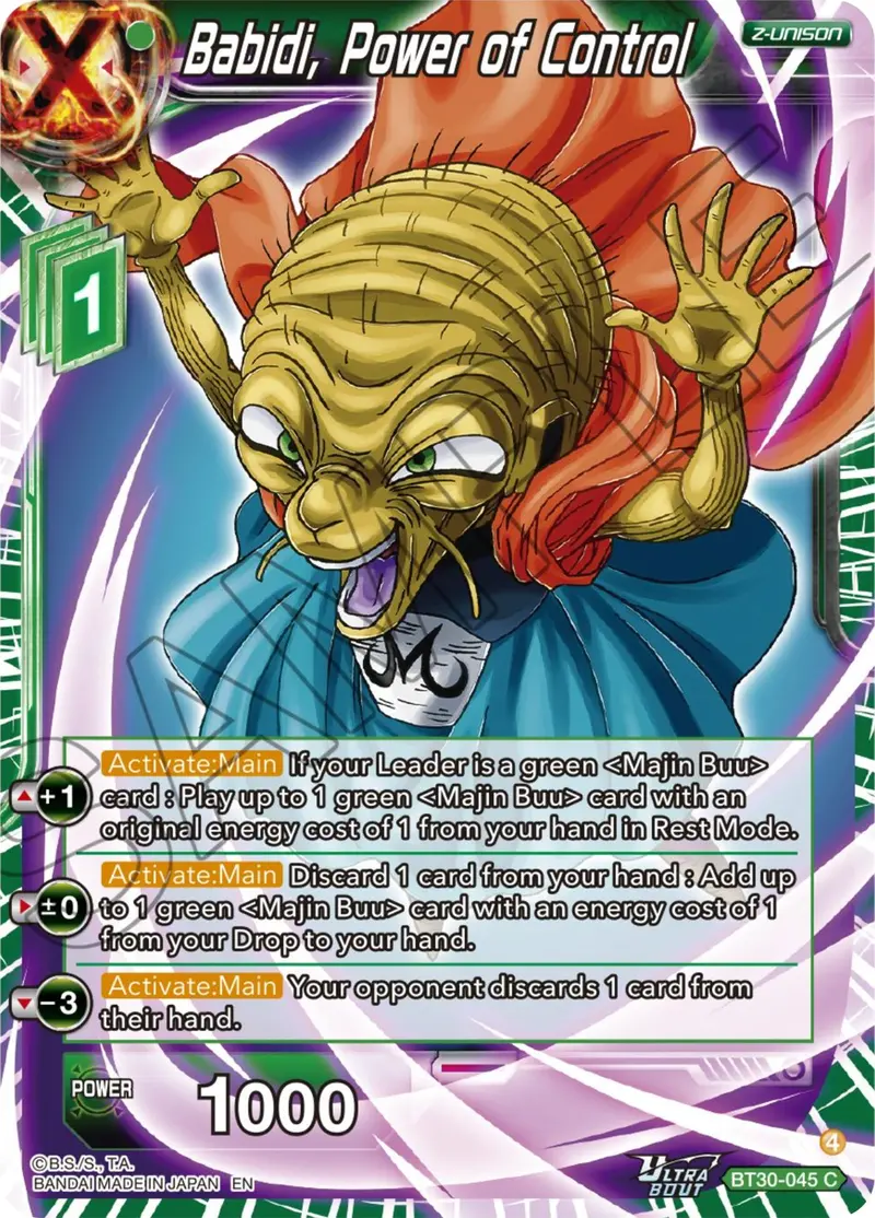 Babidi, Power Of Control (Bt30-045) [Three Glorious Fighters] 1