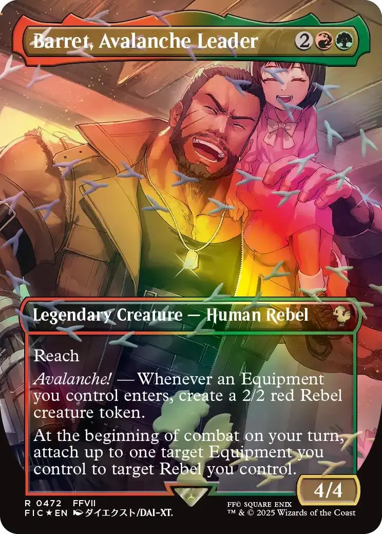 Barret, Avalanche Leader (Borderless) (Chocobo Track Foil) [Final Fantasy Commander] 1