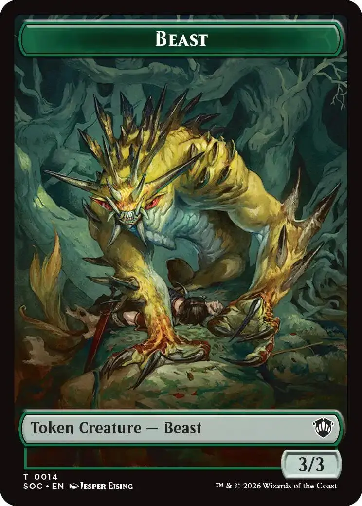 Beast // Fractal (0004) Double-Sided Token [Secrets Of Strixhaven Commander Tokens] 1