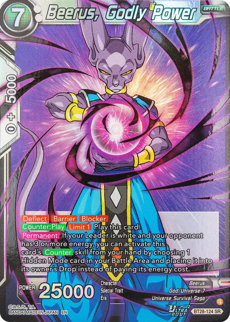 Beerus, Godly Power (Bt28-124) [Prismatic Clash] 1