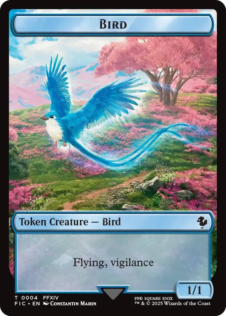 Bird // Hero (0004) Double Sided Token [Final Fantasy Commander Tokens] 1