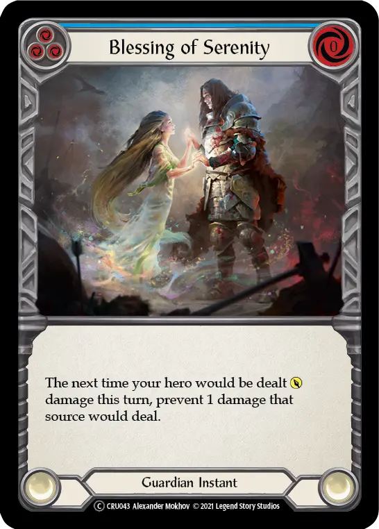 Blessing Of Serenity (Blue) (Rainbow Foil) [Cru043-Rf] Unlimited Rainbow Foil 1