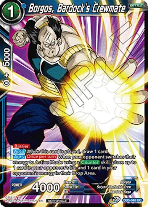 Borgos, Bardock's Crewmate (Ultra-Bout Series Tournament Pack Vol.1) (Db3-040) [Tournament Promotion Cards] 1