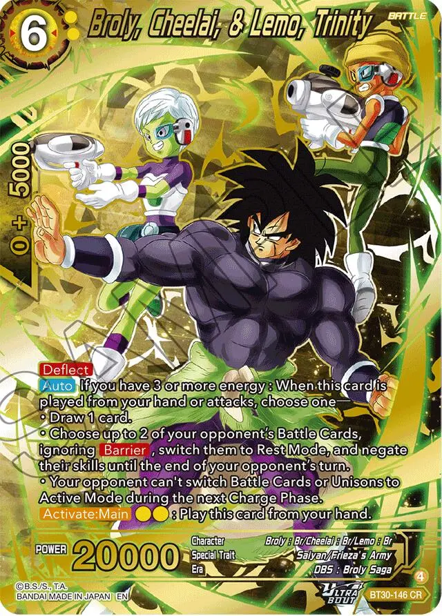 Broly, Cheelai, & Lemo, Trinity (Bt30-146) [Three Glorious Fighters] 1