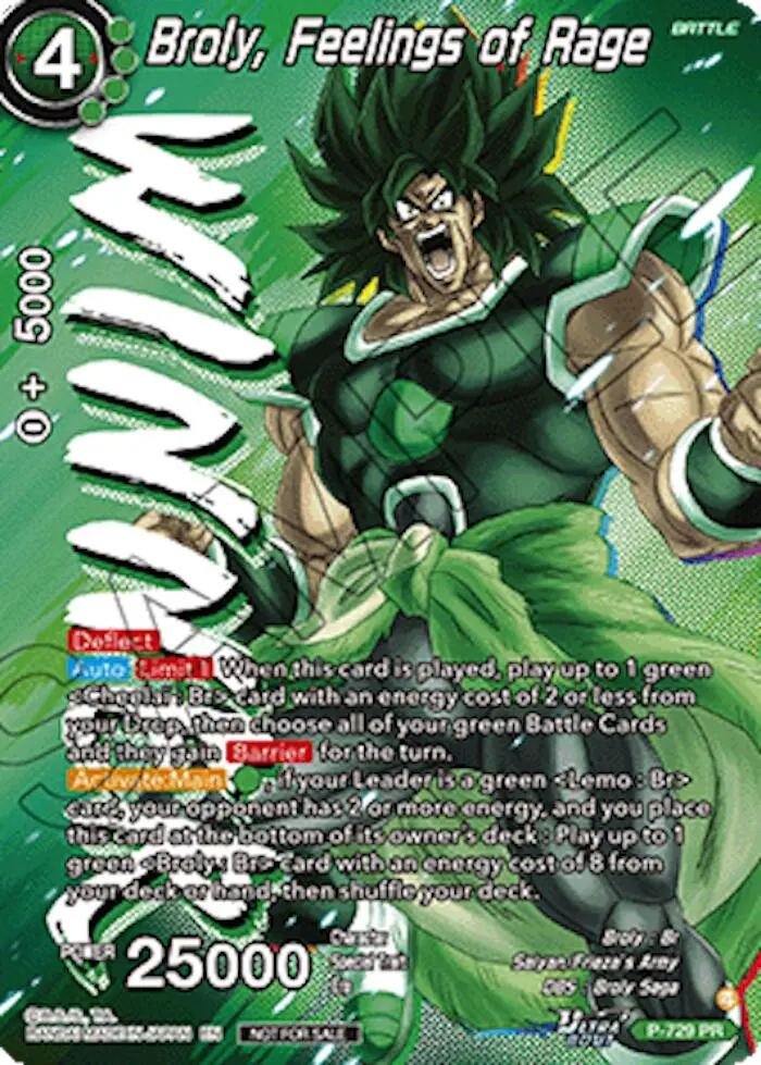 Broly, Feelings Of Rage (Ultra-Bout Series Tournament Pack Vol.2) (Winner) (P-729) [Tournament Promotion Cards] 1
