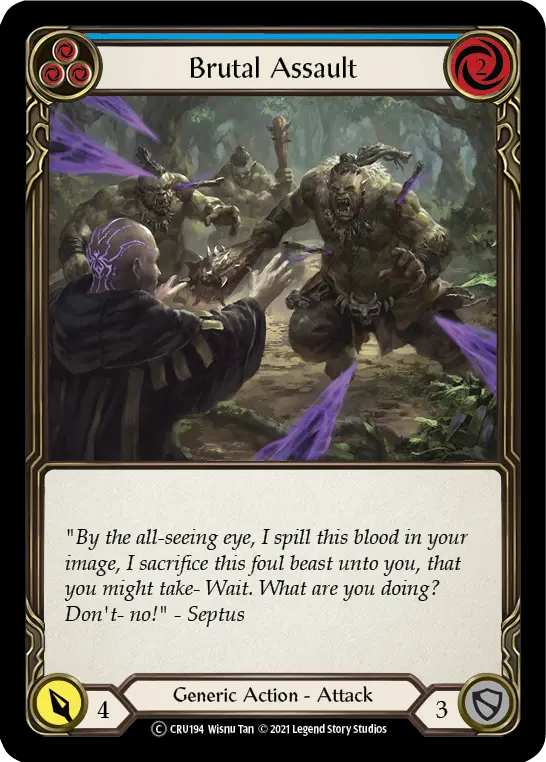 Brutal Assault (Blue) (Rainbow Foil) [Cru194-Rf] Unlimited Rainbow Foil 1