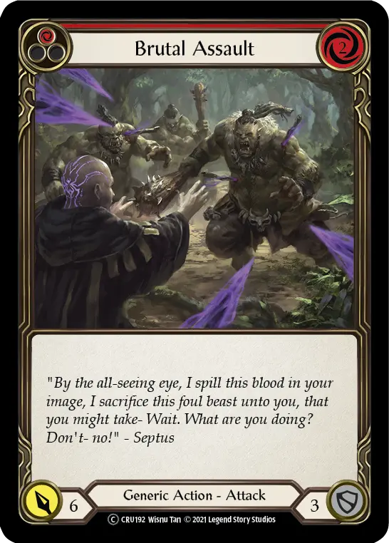Brutal Assault (Red) (Rainbow Foil) [Cru192-Rf] Unlimited Rainbow Foil 1