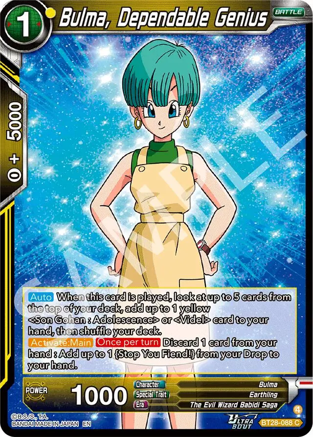 Bulma, Dependable Genius (Bt28-088) [Prismatic Clash] 1