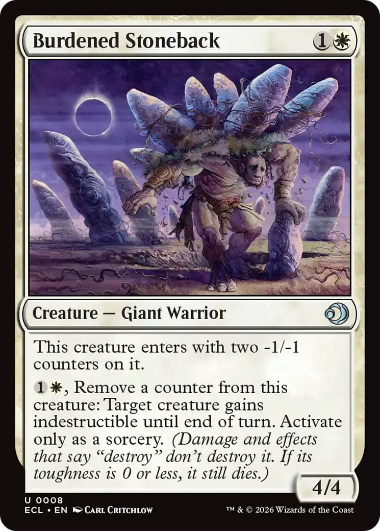 Burdened Stoneback [Lorwyn Eclipsed] 1