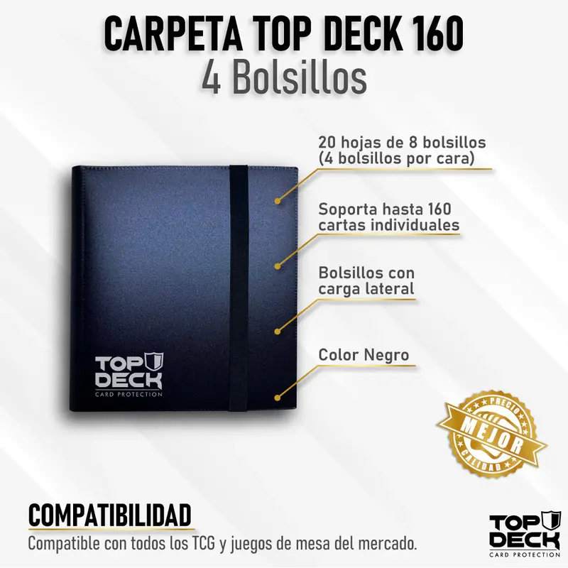 Carpeta Topdeck 4 Bolsillos Color Negro 1