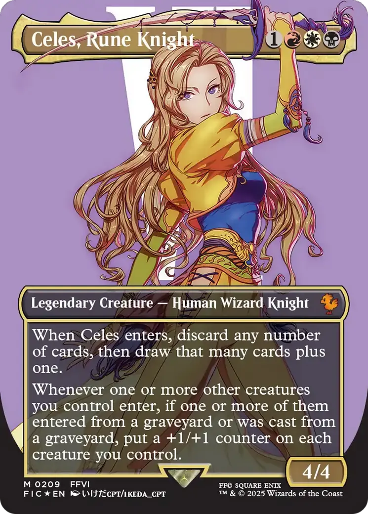 Celes, Rune Knight (Borderless) (Surge Foil) [Final Fantasy Commander] 1