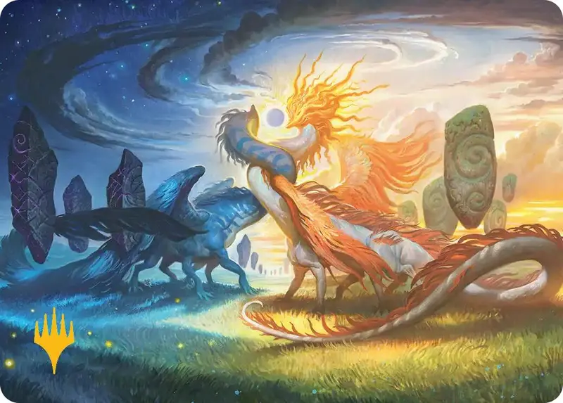 Celestial Reunion Art Card (19/54) (Gold-Stamped Planeswalker Symbol) [Lorwyn Eclipsed Art Series] 1