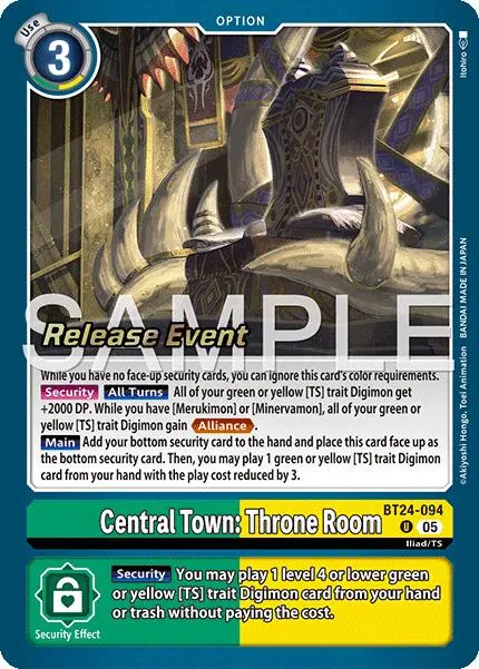 Central Town: Throne Room [Bt24-094] [Time Stranger Release Events Cards] 1
