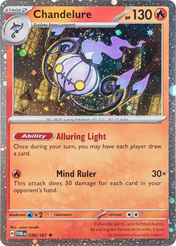 Chandelure (038/167) (Cosmos Holo) [Scarlet & Violet: Twilight Masquerade] 1
