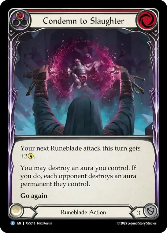 Condemn To Slaughter (Red) [Avs013] (Armory Deck: Legends Viserai) 1