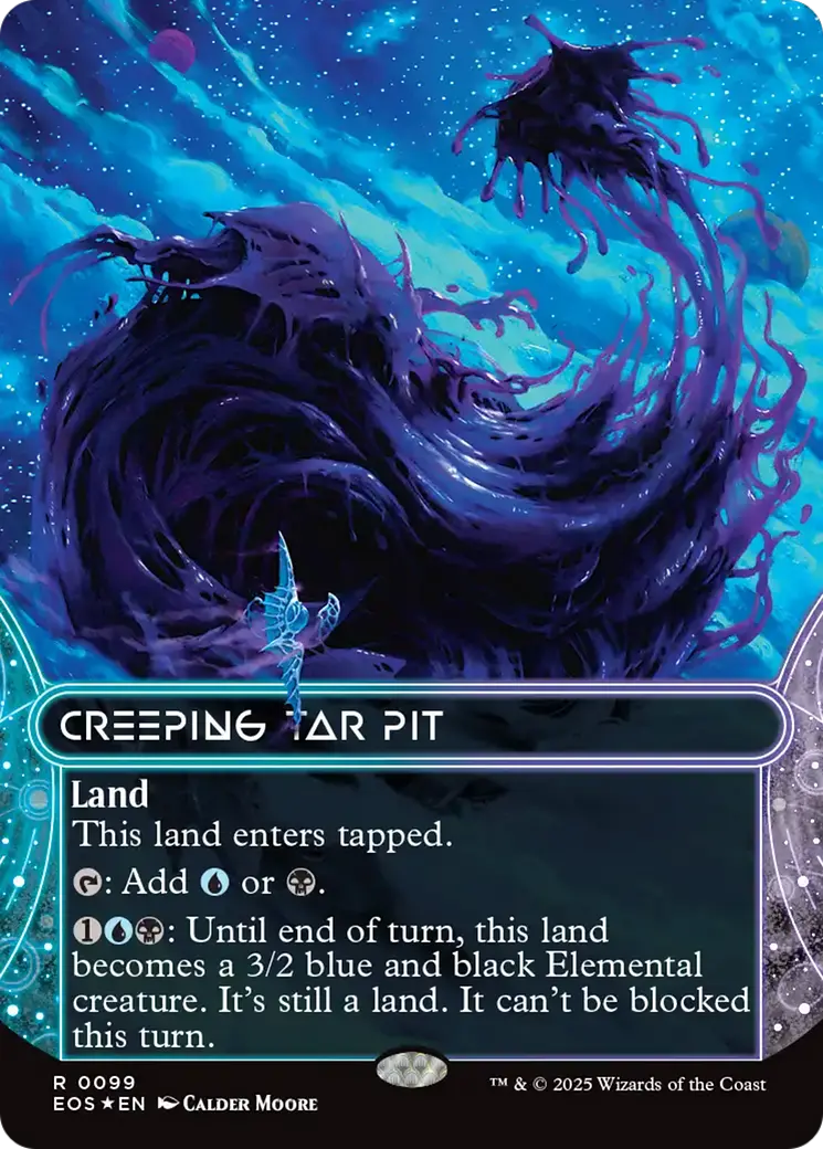 Creeping Tar Pit (0099) (Borderless) (Galaxy Foil) [Edge Of Eternities: Stellar Sights] 1