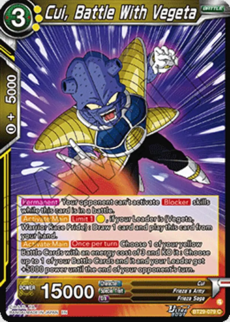 Cui, Battle With Vegeta (Bt29-079) [Fearsome Rivals] 1