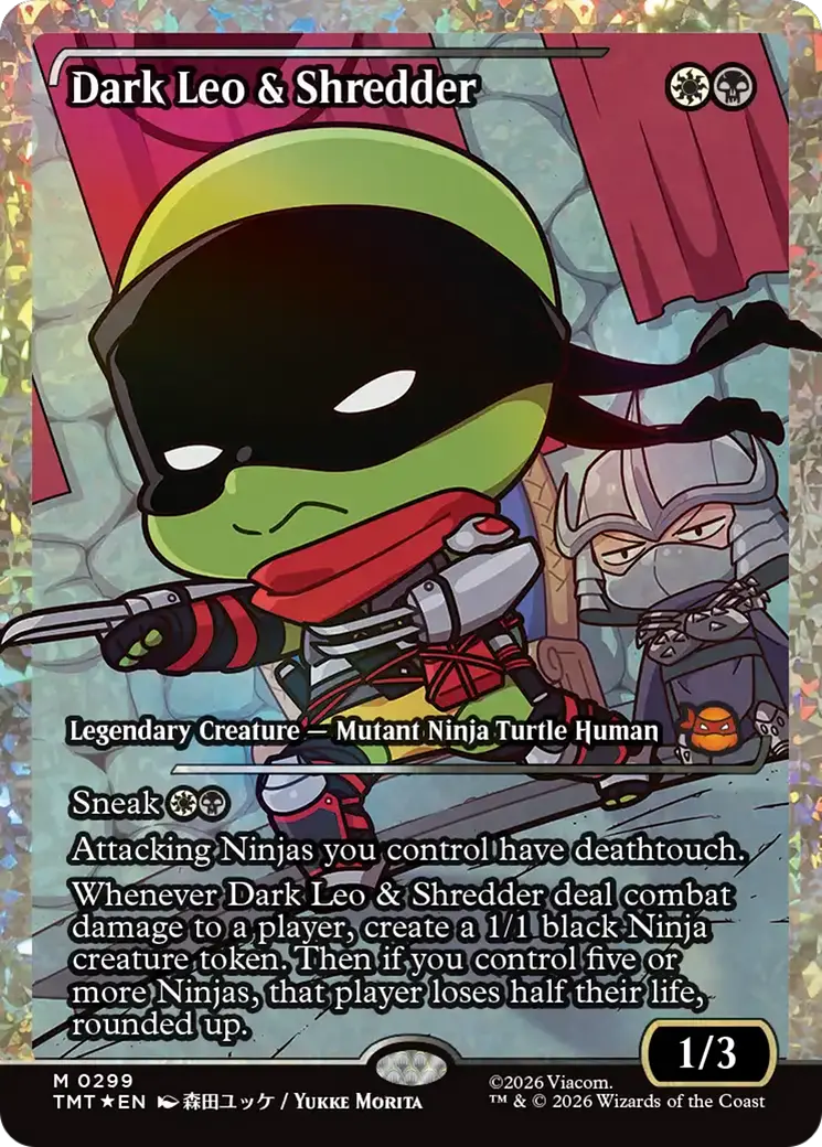 Dark Leo & Shredder (Showcase) (Fracture Foil) [Teenage Mutant Ninja Turtles] 1