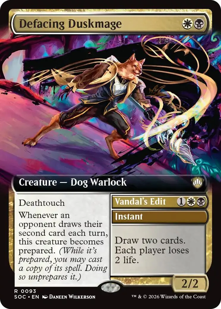 Defacing Duskmage (Extended Art) [Secrets Of Strixhaven Commander] 1