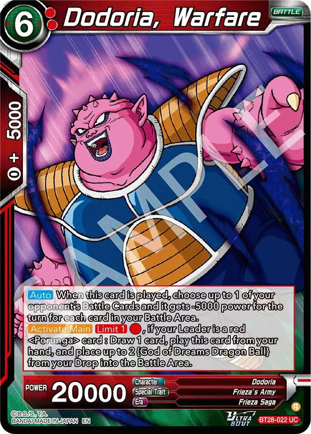 Dodoria, Warfare (Bt28-022) [Prismatic Clash] 1