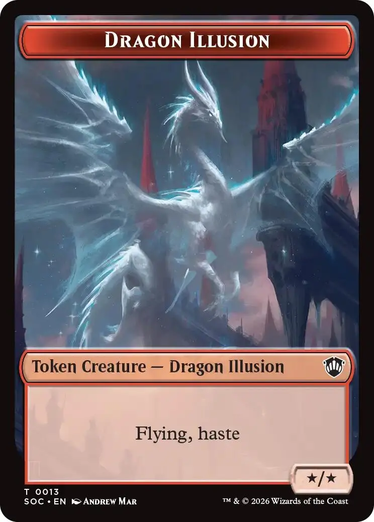 Dragon Illusion // Elemental (0002) Double-Sided Token [Secrets Of Strixhaven Commander Tokens] 1