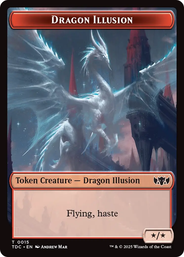 Dragon Illusion // Monk Double-Sided Token [Tarkir: Dragonstorm Commander Tokens] 1
