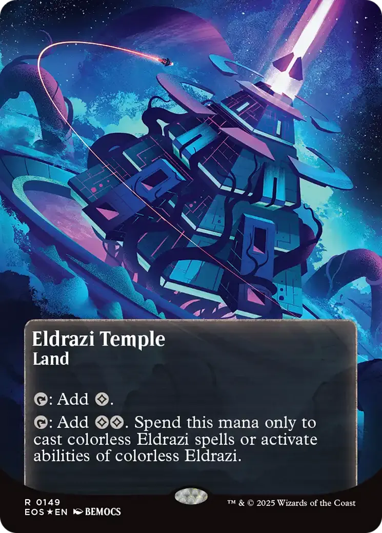 Eldrazi Temple (0149) (Borderless) (Galaxy Foil) [Edge Of Eternities: Stellar Sights] 1