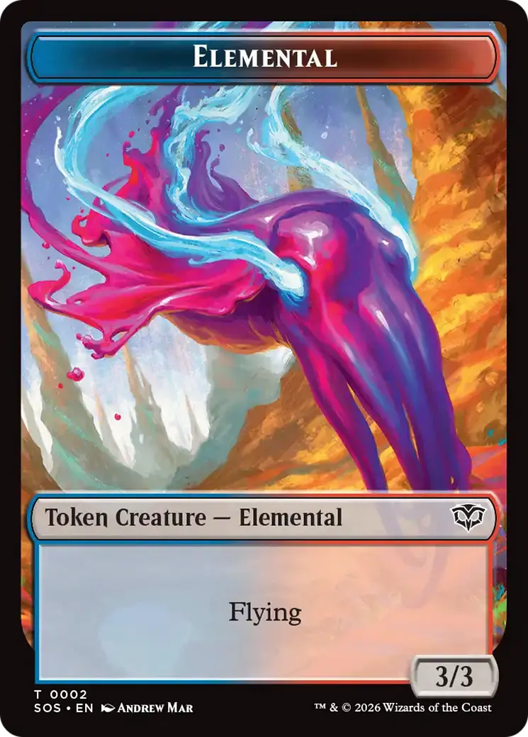 Elemental (0002) // Treasure Double-Sided Token [Secrets Of Strixhaven Tokens] 1