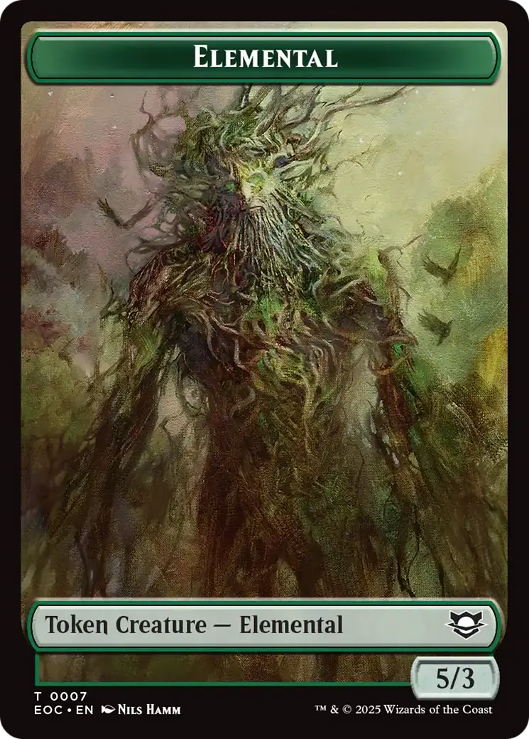 Elemental (0007) // Golem (0014) Double-Sided Token [Edge Of Eternities Commander Tokens] 1