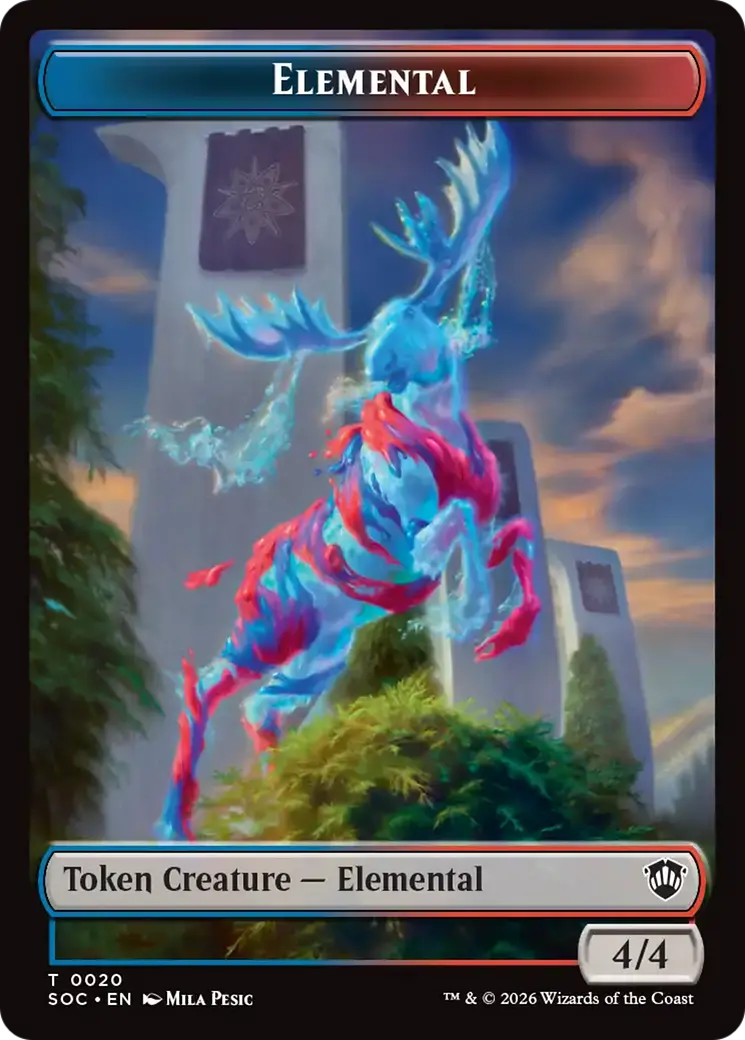 Elemental (0020) // Treasure Double-Sided Token [Secrets Of Strixhaven Commander Tokens] 1