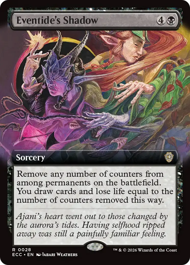 Eventide's Shadow (Extended Art) [Lorwyn Eclipsed Commander] 1