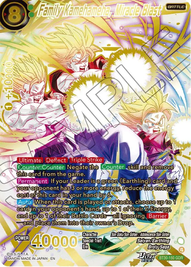 Family Kamehameha, Miracle Blast (Gdr) (Bt30-150) [Three Glorious Fighters] 1