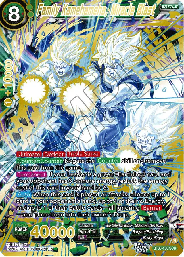 Family Kamehameha, Miracle Blast (Scr) (Bt30-150) [Three Glorious Fighters] 1