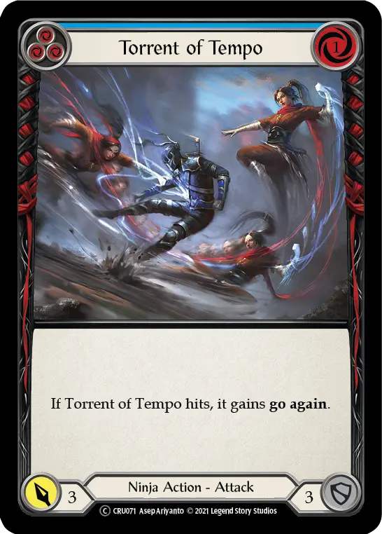Flying Kick (Blue) (Rainbow Foil) [Cru071-Rf] Unlimited Rainbow Foil 1