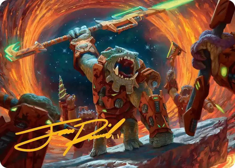 Frontline War-Rager Art Card (Gold-Stamped Signature) [Edge Of Eternities Art Series] 1