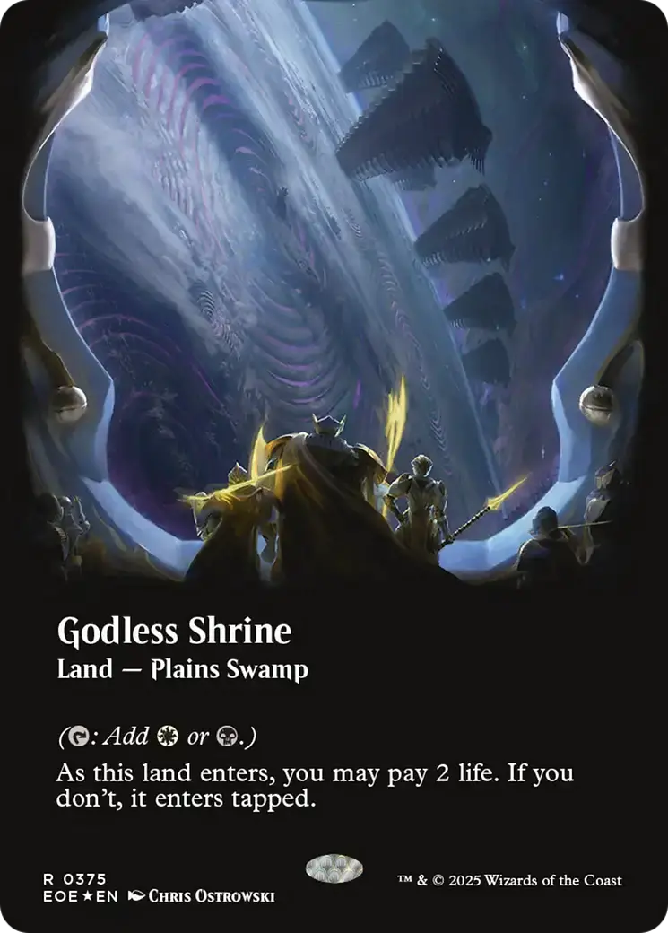 Godless Shrine (Borderless) (Galaxy Foil) [Edge Of Eternities] 1