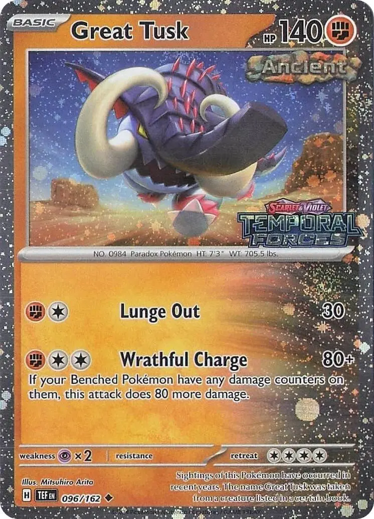 Great Tusk (096/162) (Temporal Forces Stamped) [Scarlet & Violet: Temporal Forces] 1