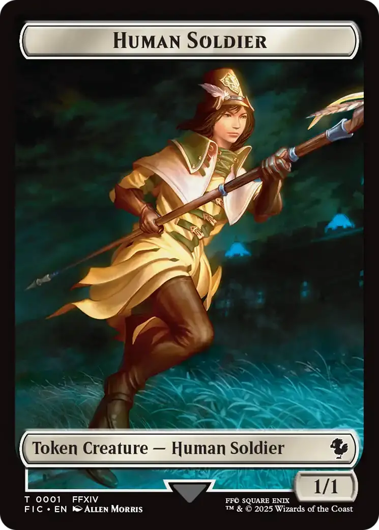 Human Soldier // Hero (0008) Double-Sided Token [Final Fantasy Commander Tokens] 1
