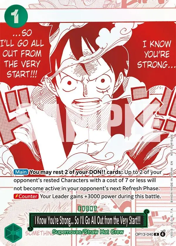 I Know You're Strong... So I'll Go All Out From The Very Start!!! (3Rd Anniversary Treasure Campaign Pack) [One Piece Promotion Cards] 1