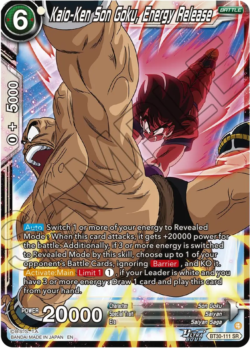 Kaio-Ken Son Goku, Energy Release (Bt30-111) [Three Glorious Fighters] 1