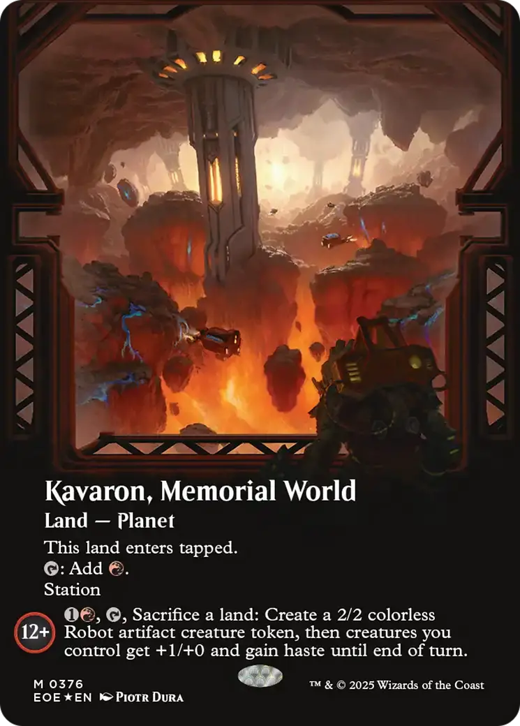 Kavaron, Memorial World (Borderless) (Galaxy Foil) [Edge Of Eternities] 1